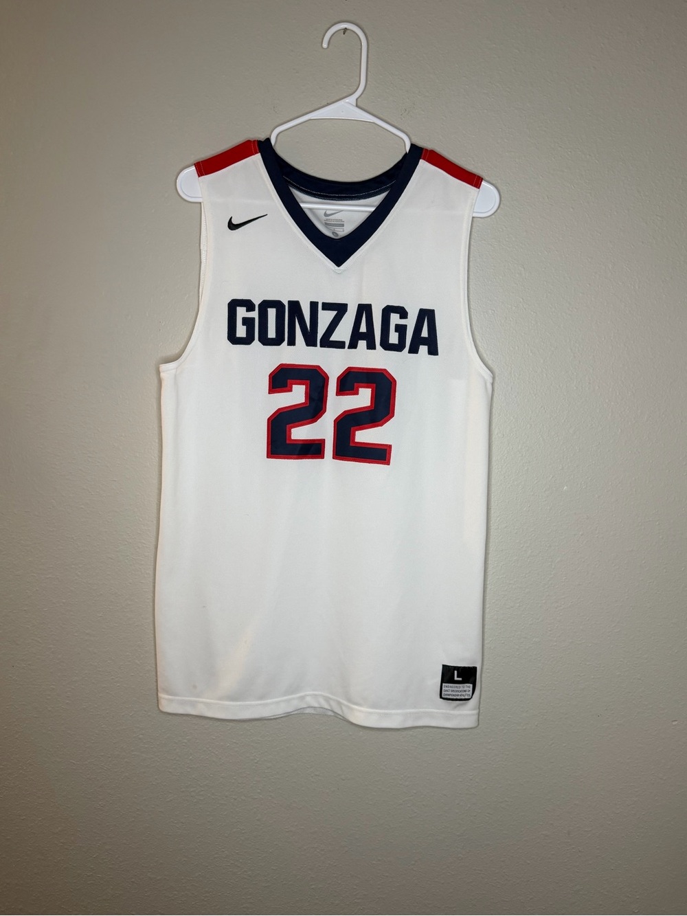 Nike Gonzaga Bulldogs #22 Basketball Jersey White Men’s Large Stitched FA16 - Picture 2 of 7